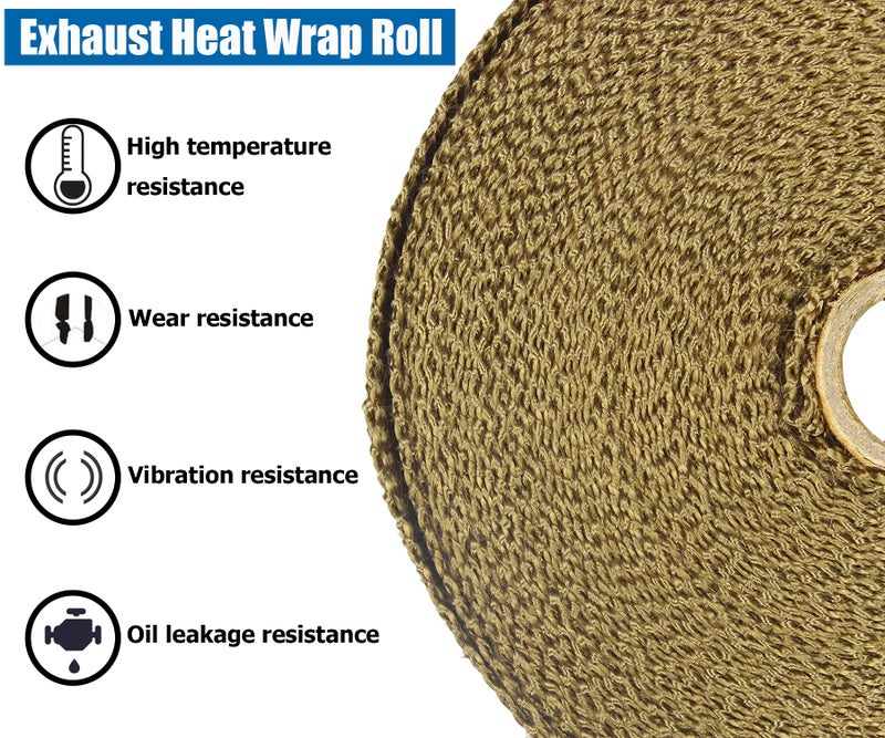Superfastracing 2 Roll 2" 50 Feet Lava Titanium Basalt Exhaust Heat Wrap Roll for Motorcycle Manifold Header Pipe Heat Wrap Tape with Stainless Ties - Image 3